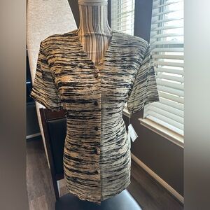 Vintage 90s CHAUS Tribal Print Chiffon Blouse Size 4